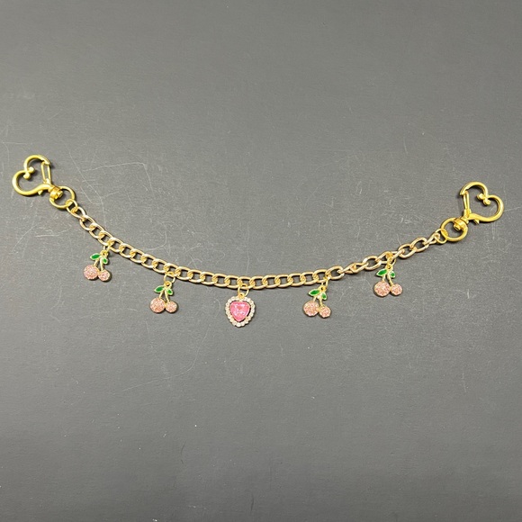 no brand Jewelry - Coach Gold Bracelet with Pink Heart and Cherry Charms